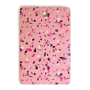 society6 emanuela carratoni pink terrazzo style cutting board, 16" x 10.5" x 1/2" .5lb, multi