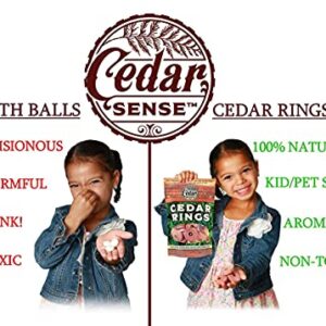 Cedar Sense Cedar Rings - 30 Pack Made in U.S.A.- Cedar Blocks for Clothes Storage - Cedar for Closets and Drawers - 100% Manufactured in The United States - Clothes Freshener