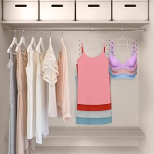 Niclogi Tank Tops Hanger Bra Hangers 2 Pack Space Saving Hanger Metal Folding Closet Organizer for Tank Tops, Cami, Bras, Bathing Suits, Belts, Ties