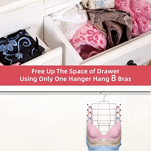 Niclogi Tank Tops Hanger Bra Hangers 2 Pack Space Saving Hanger Metal Folding Closet Organizer for Tank Tops, Cami, Bras, Bathing Suits, Belts, Ties