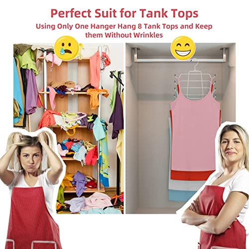 Niclogi Tank Tops Hanger Bra Hangers 2 Pack Space Saving Hanger Metal Folding Closet Organizer for Tank Tops, Cami, Bras, Bathing Suits, Belts, Ties