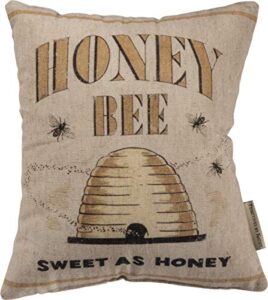 primitives by kathy farmhouse feedsack throw pillow, 10 x 12-inches, honey bee-sweet as honey