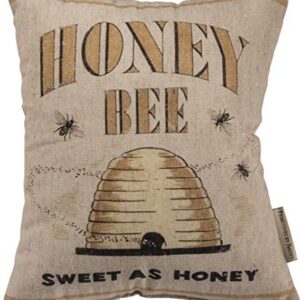 Primitives by Kathy Farmhouse Feedsack Throw Pillow, 10 x 12-Inches, Honey Bee-Sweet as Honey