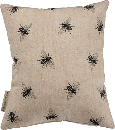 Primitives by Kathy Farmhouse Feedsack Throw Pillow, 10 x 12-Inches, Honey Bee-Sweet as Honey