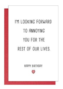 birthday card for husband, card for boyfriend, funny bday card for hubby, card from girlfriend wife