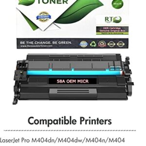 RT MICR Compatible Replacement for 58A CF258A 258A OEM Modified Toner | Laser Pro M404n M404dn M404dw MFP M428fdw M428fdn M428dw M404 M428 | 58X CF258X Check Printer Cartridge