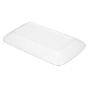 Foraineam Set of 8 Pieces 8 Inch Rectangular Porcelain Platters Dessert, Appetizer, Salad Plates White Serving Trays