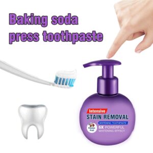 Baking Soda Toothpaste Teeth Whitening Toothpaste Natural Fluoride-Free Intensive Stain Removal Whitening Toothpaste Strong Power Cleaning Fight Bleeding Gums Press Toothpaste(Passion Fruit)