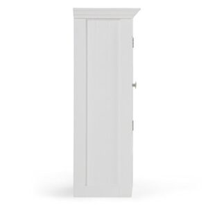 SIMPLIHOME Acadian 28 inch H x 23.6 inch W Double Door Wall Bath Cabinet in Pure White with Storage Compartment and 2 shelves, for the Bathroom, Transitional