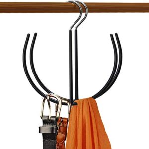 doiown belt hangers tie,scarf,shoes non slip organizer hangers hook rack (2 pack-black)