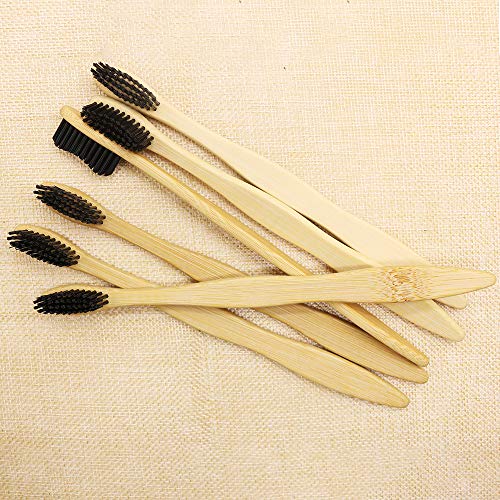 N-amboo Hard Toothbrush Bamboo Toothbrush for Adult Manual Toothbrsuh Hard Bristles Pack of 6