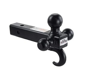 toptow 64181 trailer receiver hitch tri ball mount with hook black balls fits for 2 inch receiver