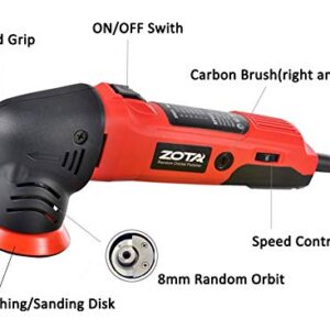 ZOTA Oribtal Polisher, 3 inch Dual Action Polisher with 13.1 feet Cord, Mini Polisher Kit and Polisher for Car Detailing.