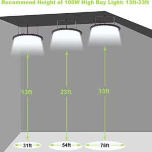 Sararoom 10Packs 100W 110V UFO LED High Bay Light, LED Warehouse Light 10000 Lumen 6500K Daylight White LED Shop Light Commercial Bay Lighting for Factory Garage Workshop