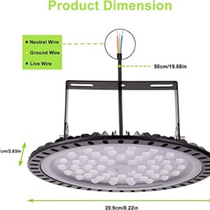 Sararoom 10Packs 100W 110V UFO LED High Bay Light, LED Warehouse Light 10000 Lumen 6500K Daylight White LED Shop Light Commercial Bay Lighting for Factory Garage Workshop