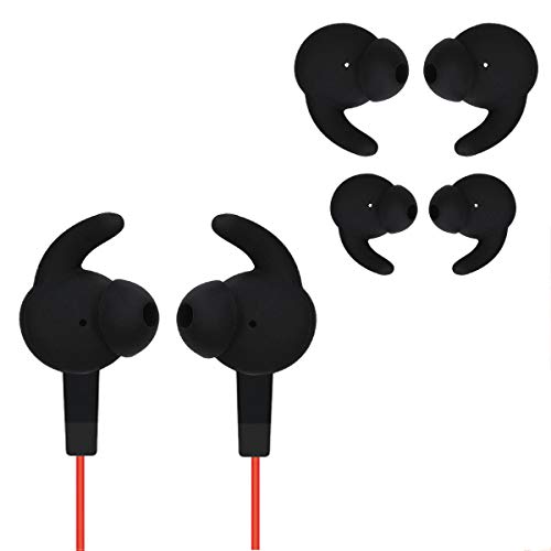 kwmobile 6X Silicone Cover Compatible with Huawei AM61 xSport - 3 Sizes - Cover with Hook for Earphones - Black