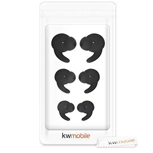 kwmobile 6X Silicone Cover Compatible with Huawei AM61 xSport - 3 Sizes - Cover with Hook for Earphones - Black