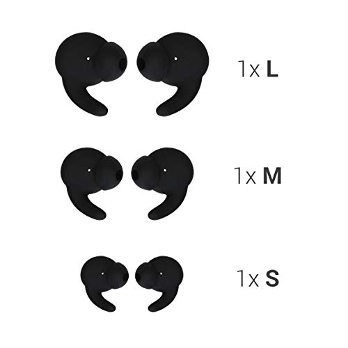 kwmobile 6X Silicone Cover Compatible with Huawei AM61 xSport - 3 Sizes - Cover with Hook for Earphones - Black