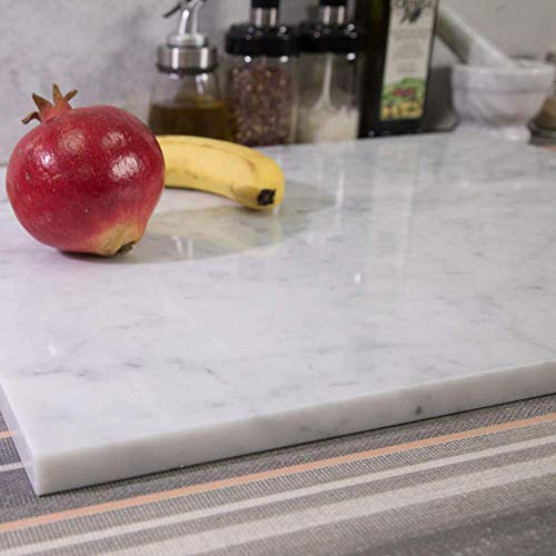 Soulscrafts Natural Bianco Carrara Marble Cheese Pastry Board and Cutting Board 16x12x0.5 Inch