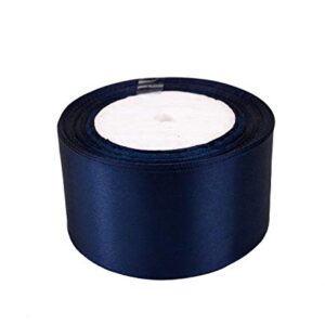 ATRBB 25 Yards 2 inches Wide Satin Ribbon Perfect for Wedding,Handmade Bows and Gift Wrapping (Navy)