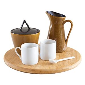tb home 10” bamboo lazy susan organizer for kitchen, turntable for cabinet, table or pantry