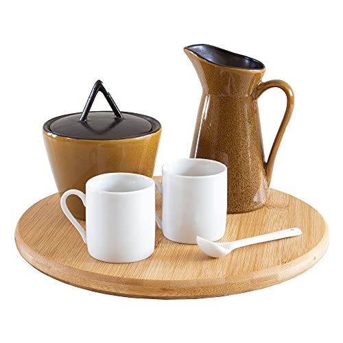 TB Home 10” Bamboo Lazy Susan Organizer for Kitchen, Turntable for Cabinet, Table or Pantry