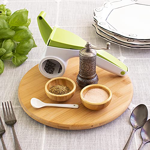 TB Home 10” Bamboo Lazy Susan Organizer for Kitchen, Turntable for Cabinet, Table or Pantry