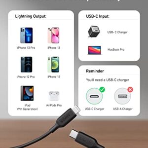 Anker USB C to Lightning Cable (1ft), Powerline III MFi Certified Fast Charging Lightning Cable for iPhone 13 13 Pro 12 Pro Max 12 11 X XS XR 8 Plus, AirPods Pro, Supports Power Delivery (Black)