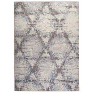 home dynamix venice cameo contemporary modern abstract area rug 5'3"x7'3" gray blue