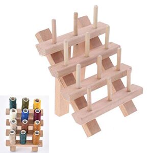 foldable thread rack wood thread holder 12 spool thread wooden storage rack thread spool stand sewing cone storage organiser, sewing quilting embroidery bobbin orgainzer & rack, sewing craft tools