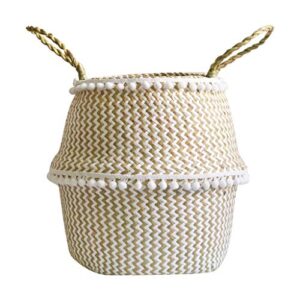 akimpe flower basket seagrass wicker folding basket dirty basket storage decoration pot