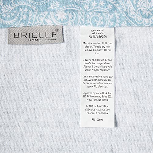 Brielle Home Flannel Sheet Set Cotton Soft Warm & Cozy Modern Chic with Elastic Deep Pockets, Queen, Paisley Park Spa