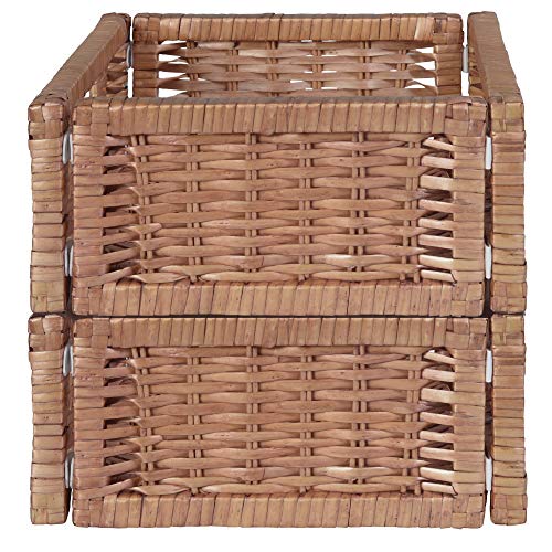 Niche Cubo Set of 2 Half-Size Foldable Wicker Storage Basket- Natural