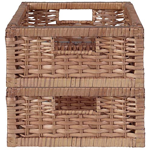 Niche Cubo Set of 2 Half-Size Foldable Wicker Storage Basket- Natural