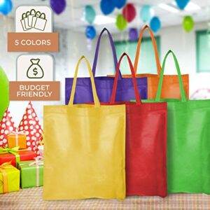 50 Tote Bags Bulk, Reusable Grocery Shopping Bags Bulk, Cloth Bags With Handles 15 x 16 In Multi Colors