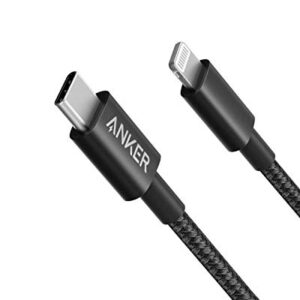 Anker New Nylon USB-C to Lightning Charging Cord for [6ft MFi Certified] for iPhone 13 13 Pro 12 Pro Max 12 11 X XS XR 8 Plus, AirPods Pro, Supports Power Delivery (Black)