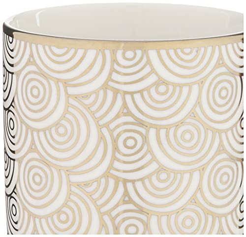 Certified International Mosaic 14 oz. Gold Plated Mugs, Set of 6, 6 Count (Pack of 1), RED