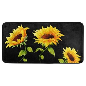 alaza sunflower standing mat kitchen rug mat, comfort flooring, commercial grade pads, absorbent, ergonomic floor pad, rugs for office stand up desk, 39x20in