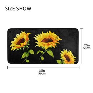 ALAZA Sunflower Standing Mat Kitchen Rug Mat, Comfort Flooring, Commercial Grade Pads, Absorbent, Ergonomic Floor Pad, Rugs for Office Stand Up Desk, 39x20in