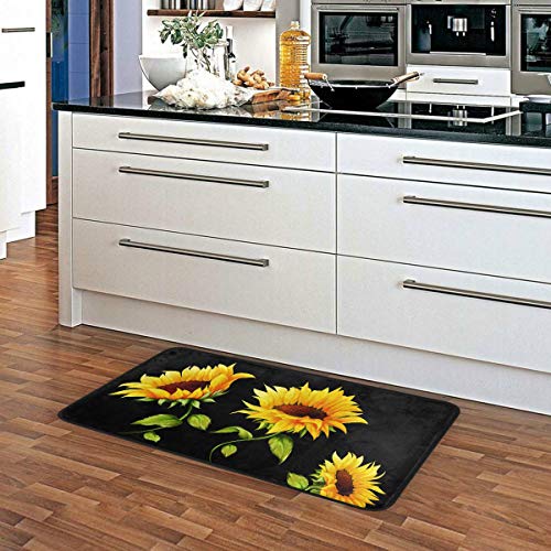 ALAZA Sunflower Standing Mat Kitchen Rug Mat, Comfort Flooring, Commercial Grade Pads, Absorbent, Ergonomic Floor Pad, Rugs for Office Stand Up Desk, 39x20in