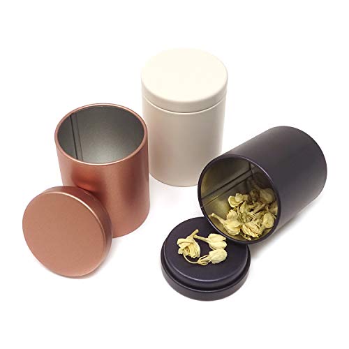 Honbay 3PCS Small Portable Tea Tin Cans Boxes Canisters Containers for Coffee Tea Candy Chinese Wolfberry