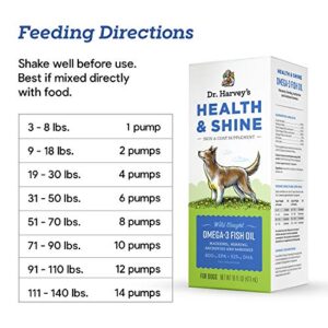 Dr. Harvey's Health & Shine Omega 3 Fish Oil for Dogs from Wild Caught Mackerel, Herring, Anchovies and Sardines - Supports Beautiful Fur, Strong Joints and Itchy Allergy Relief (16 FL OZ)