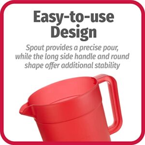 GoodCook 1-Gallon Plastic Airtight Pitcher with Vacuum Seal Lid, 1 Gallon, Red