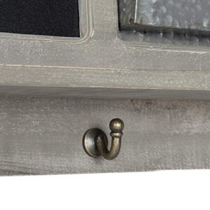 Kate and Laurel Idamae Wood Framed Chalkboard with Mail Holders and Key Hooks Wall Organizer, Rustic Gray