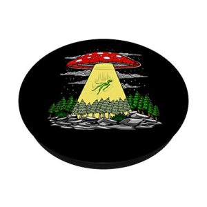 Mushroom Alien Abduction Psychedelic Space UFO Hippie Fungi PopSockets PopGrip: Swappable Grip for Phones & Tablets