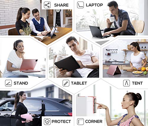 YEKBEE Case with Keyboard for iPad 9th Generation (10.2", 2021) | 360° | 7 Modes | Backlit | 12 Colors | Thin, Light & Protective for iPad 9, 8th & 7th Gen, Air 3, Pro 10.5 with Pencil Holder