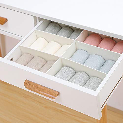 Poeland Drawer Divider Organizer DIY Plastic Grid Drawer Divider for Home Tidy Closet Stationary Makeup