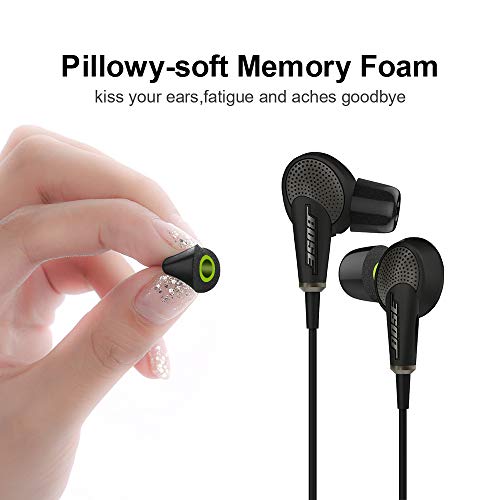 [6 Pairs] Earphone Tips for Sennheiser IE800 Westone FEYCH Premium Replacement Memory Foam Earbud Tips Noise Isolation Foam Tips Suit for 3.5-4.0mm in-Ear Earphones with Storage Box(S/M/L, Black)