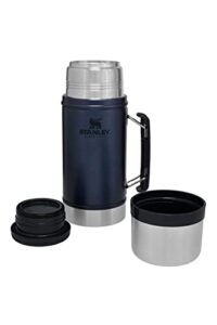 stanley classic legendary food jar 0.94l nightfall – bpa free stainless steel food flask - hot for 20 hours - leakproof lid doubles as cup - thermal lunch box for hot food - dishwasher safe