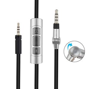 Replacement Audio Cable Cord with Microphone Volume Control Compatible with Sennheiser Momentum 1.0 Momentum 2.0 On-Ear Wireless Headphones (Black)